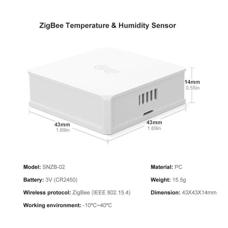 SONOFF SNZB-02 ZigBee Temperature Humidity Sensor Smart Home eWeLink Real-time Monitor Work with ZB Bridge-P Alexa Google Home