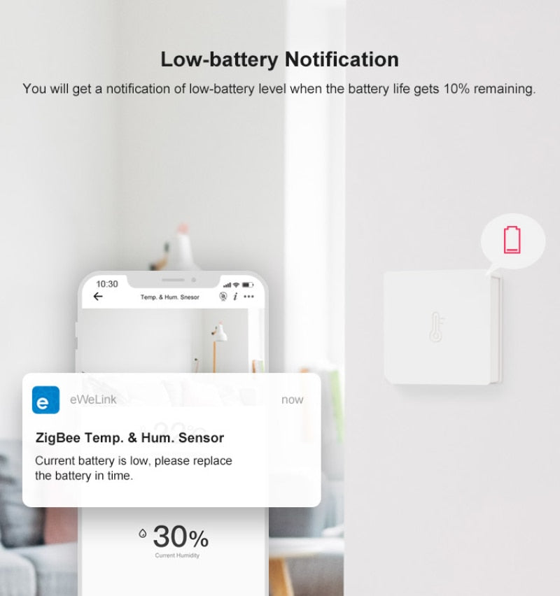 SONOFF SNZB-02 ZigBee Temperature Humidity Sensor Smart Home eWeLink Real-time Monitor Work with ZB Bridge-P Alexa Google Home