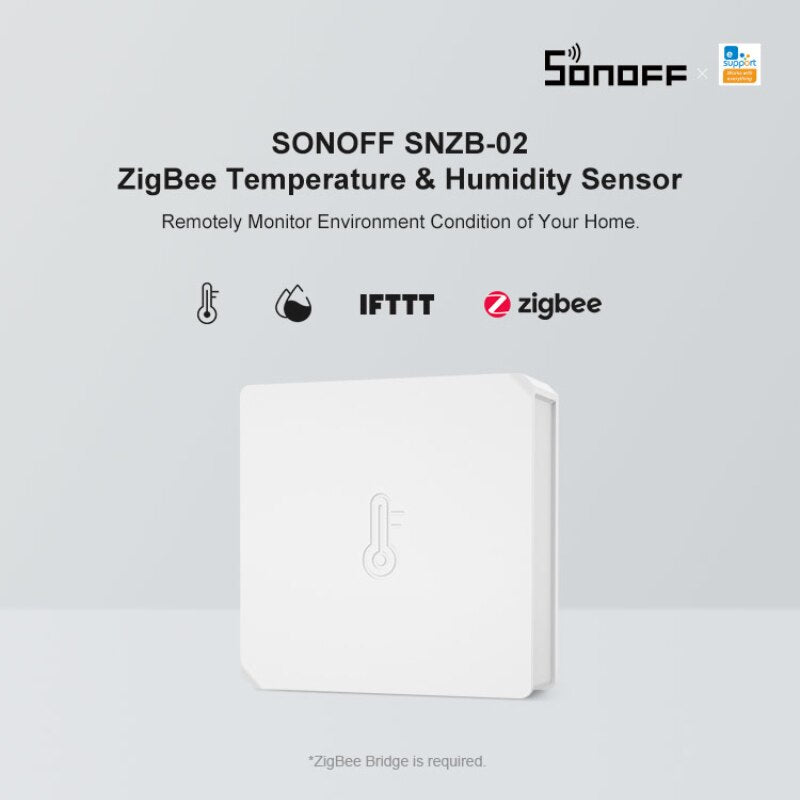 SONOFF SNZB-02 ZigBee Temperature Humidity Sensor Smart Home eWeLink Real-time Monitor Work with ZB Bridge-P Alexa Google Home